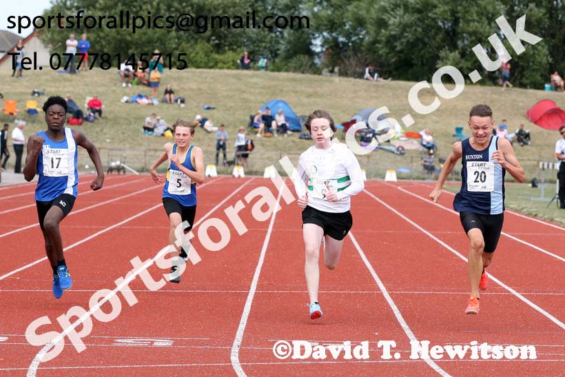 Boys under-13s 100 metres, 2018 Northern Under-17s/U-15s/U-13s Champs., Wavertree Athletics Centre, Liverpool. Photo: David T. Hewitson/Sports for All Pics